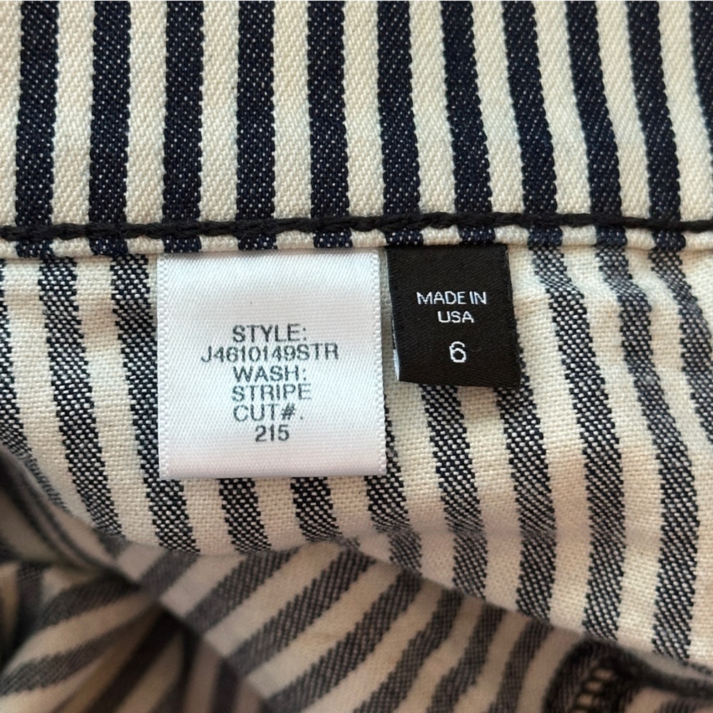 Veronica Beard Navy & White Stripe Denim Skirt with Zipper Front | Size 6 - Picture 7 of 7